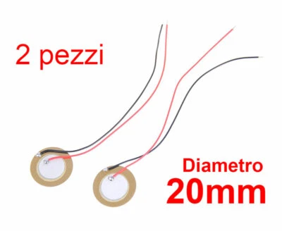 x2 Cicalino Buzzer Passivo Piezo Piezoelettrico Ceramico 20mm Disco Rame  ITALIA - Bild 1 von 2