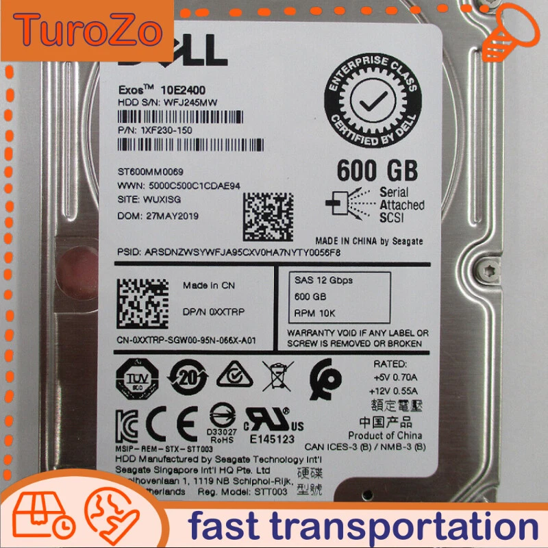 XXTRP 0XXTRP Dell  10000RPM 600GB 12Gbps SFF 2.5" SAS ST600MM0069 HDD HARD DRIVE - Image 1 of 2