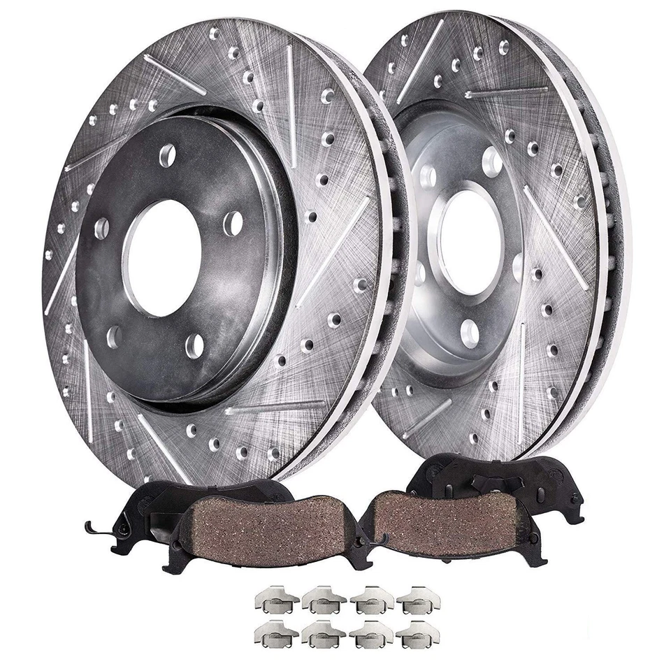 312mm Front Drilled Slotted Brake Rotors+Ceramic Pads for BMW 328Xi 328i xDrive - Image 1 of 1