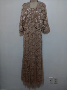 ☆NWT CANDALITE ! WOMEN'S NIGHTGOWN IVORY SHEER WITH SEQUINS DRESS SIZE MEDIUM - Picture 1 of 10