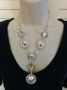 Erickson Beamon Rocksđź’—Helen of Troy Swarovski Crystal Silver Statement Necklace - Picture 1 of 11