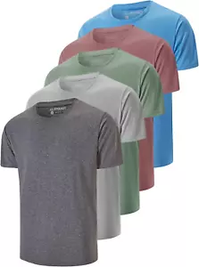 5 Pack Men'S Dry Fit T Shirts, Athletic Running Gym Workout Short Sleeve Tees - Picture 1 of 6