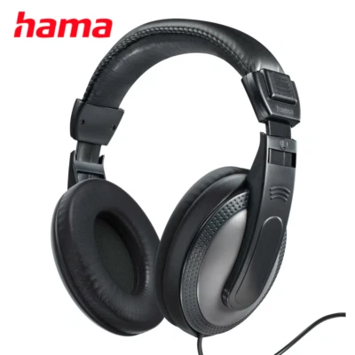 Hama Shell TV Wired Over-Ear Stereo Kopfhörer / 6 Meter Kabel / 3,5 mm Klinke / Schwarz