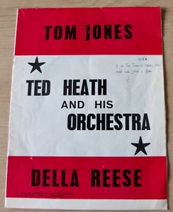 Tom Jones 1968 Souvenir Tour Brochure Tour GB Ted Heath Della Reese Newcastle - Picture 1 of 11