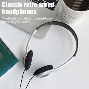 Cuffie retrò leggere cablate 3,5 mm auricolari archetto regolabile - Foto 1 di 17