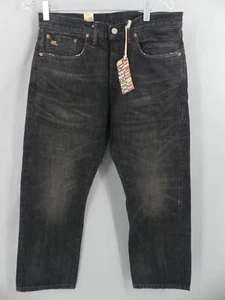Jeans RRL Uomo 32 Slim Fit Crop Giapponese Selvedge Doppio RL Nero Nuovo con etichette - Foto 1 di 12