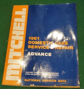 National Service Data Tune Up Guide de Mitchell 1981 Domestic Cars Advance - Imagen 1 de 3