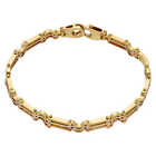 Pre-Owned 18Ct Yellow Rose & White Gold Fancy Bar Link Bracelet 190Mm(7.5")