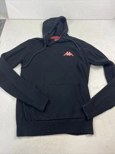 Kappa Hoodie Sweater Size Medium Black. Embroidered Logo Pouch Pocket - Picture 1 of 9