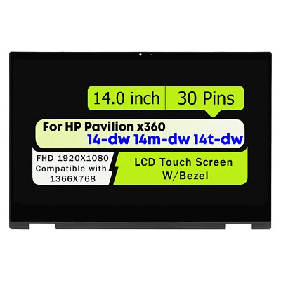 LED LCD Touch Screen for HP Pavilion x360 14m-dw0013dx 14m-dw0023dx L96516-001 - Bild 1 von 4