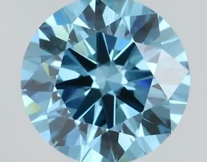 Round 1.21 ct Fancy Vivid Blue SI1 IGI Certified Lab Grown CVD Diamond - Picture 1 of 10
