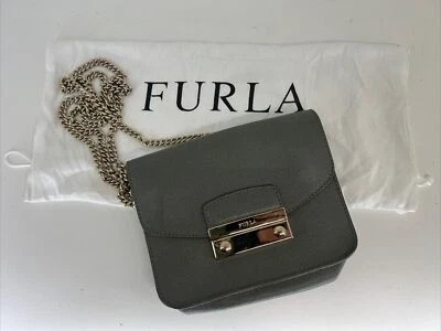 FURLA METROPOLIS MINI Green leather CROSSBODY Bag W/ Dustbag - Image 1 of 4