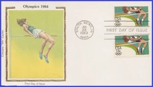 USA4 #2049 U/A COLORANO SILK FDC STR2  Los Angeles Olimpics High Jump - Picture 1 of 1