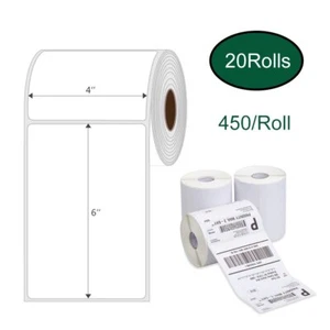 20 rotoli etichette spedizione termica diretta 4x6 450 codice a barre Zebra 2844 ZP450 Eltron - Foto 1 di 7