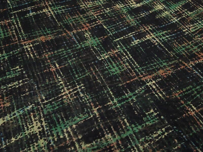 Stoff Blusenstoff Chiffon Abstrakt Design schwarz grün beige rost Kleiderstoff - Bild 1 von 4