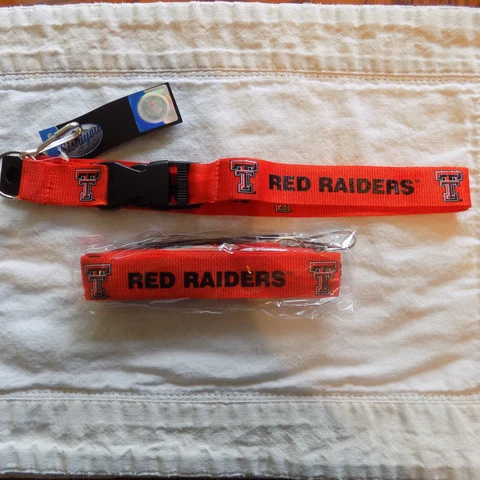 Texas Tech Red Raiders Orange and Black Lanyards 2 Pcs With Key & Neck Release Cover