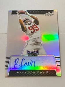 2020 LEAF METAL DRAFT RAEKWON DAVIS SILVER REFRACTOR ROOKIE RC AUTO BA-RD1 - Picture 1 of 4