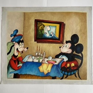 Abstraktes Micky Maus und albernes Ölgemälde 20” x 24” - Bild 1 von 4