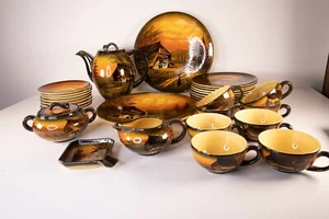 Set di piatti vintage tedesco SCHRAMBERG maiolica dipinta a mano foresta nera fantastico! - Foto 1 di 11