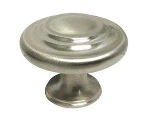 Satin Nickel or Brushed Nickel Kitchen Cabinet Round Ring Knobs Pulls 32mm - Picture 1 of 2