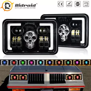Par de faros LED RGB 4x6" haz alto/lo para Oldsmobile Cutlass Suprem 1980-1988 - Imagen 1 de 18