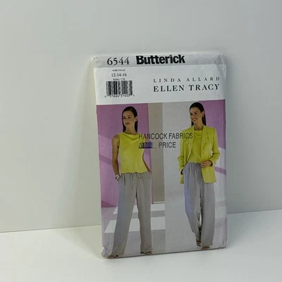 Pants Jacket Top Loose Collar Fitted Size 12-16 UNCUT Pattern 6544 Vintage Y2K - Image 1 of 2