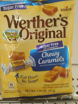 Lot of 2 STORCK Werther's Original Chewy Caramel  Sugar Free Bag, 1.46 oz. Fresh - Изображение 1 из 3