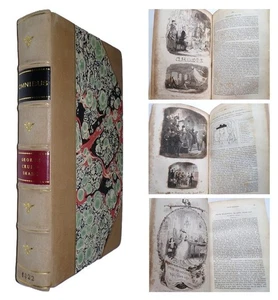 1862 GEORGE CRUIKSHANK'S OMNIBUS Cartoons COMIC Humour NICE HALF LEATHER BINDING - Picture 1 of 18