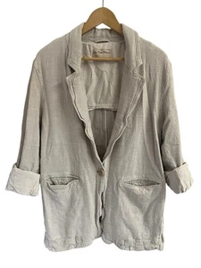 WE THE FREE x Free People Oversized Blazer Jacke Leinenmischung Beige Oatmeal Gr. S - Bild 1 von 7