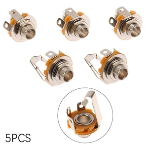 5PCS 1/4" Female Panel Mount Power Socket Connector Mono Audio Cable Jack Pl _ha - Photo 1/9