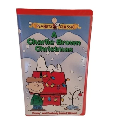 A Charlie Brown Christmas Peanuts Classic VHS Tape Clamshell Case Vintage Foto 1 de 4