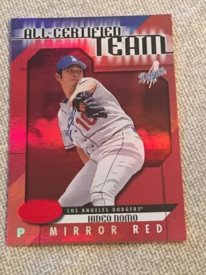 HIDEO NOMO 2002 Leaf Сертифицированное Полностью Сертифицированное Командное Зеркало Красное #48/75 DODGERS - Изображение 1 из 2