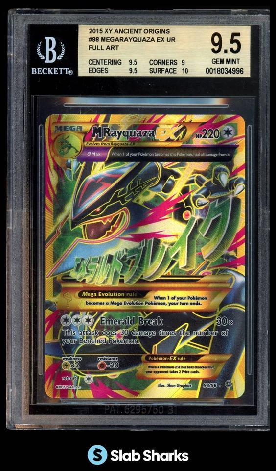 2015 POKEMON XY ANCIENT ORIGINS #98/98 MEGA RAYQUAZA EX FULL ART BGS 9.5 - Image 1 of 4