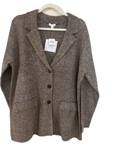 J. Jill Women's Tweed-Textured Sweater-Jacket LC7 Maple Sugar Multi Large NWT - Picture 1 of 5