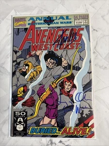 West Coast Avengers Annual #6 - 2X SIGNED ELIZABETH OLSEN & STAN LEE WITH COA - Picture 1 of 10