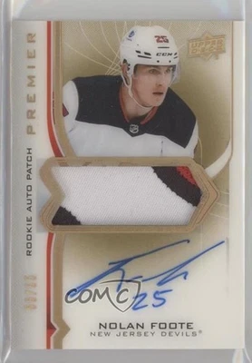 2020-21 Upper Deck Premier Acetate Rookie Gold /65 Nolan Foote RPA Patch Auto RC - Image 1 of 2