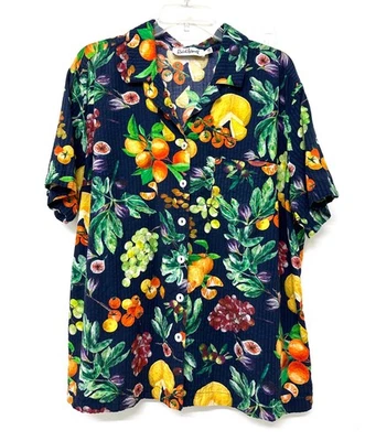 Camisa de campamento Rachel Antonoff James comida queso tomate Marie Baguettes Top XXL Foto 1 de 4
