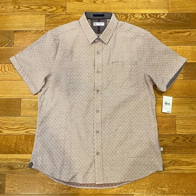 7 Diamond Zenith Jacquard Stretch Short Sleeve Button Up Shirt Large NWT - Image 1 of 4