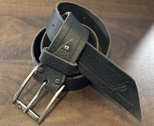 ISHAOR Handmade Black Leather Belt # B0011 - Picture 1 of 15