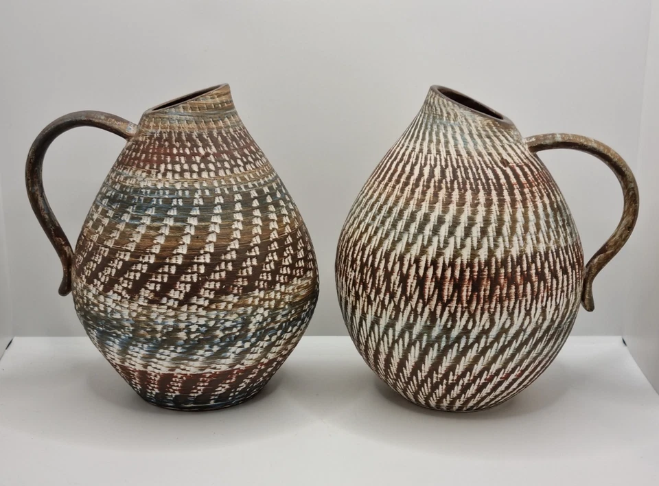 2 Dumler & Breiden Jugs Dee Cee West Germany Studio Pottery Sgraffito Rare VGC - Image 1 of 4