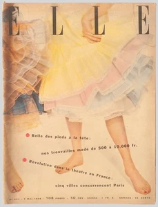 'ELLE' FRENCH VINTAGE MAGAZINE SUMMER ISSUE 7 MAY 1956 - Picture 1 of 4