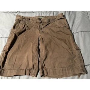 Eddie Bauer Size 12 Brown Cotton Cargo Shorts Pockets - Picture 1 of 3