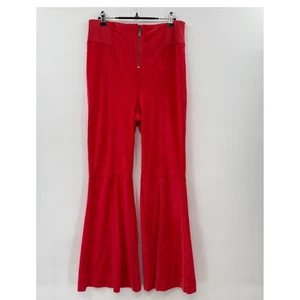 Free People rote Cordhose Schlag Glockenboden Reißverschluss vorne Damen L - Bild 1 von 14