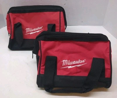 LOT OF 2 Milwaukee 11" X 9" X 10" Small Heavy Duty Contractors Tool Bag M18 M12