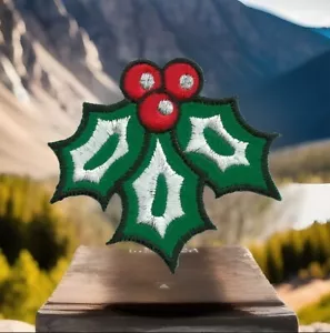 Holly Patch Christmas Embroidered Felt (3” in) - Picture 1 of 3