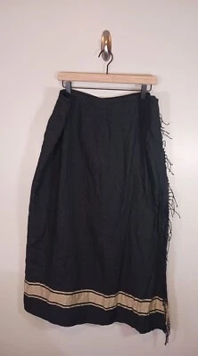 Falda envolvente de lino con flecos Jones New York vintage para mujer talla 22W Foto 1 de 4