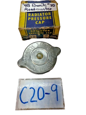 NOS Evrseal R-10 Radiator Pressure Cap Buick 1948 14lbs Willys '37 to '41 C20-9 - Imagem 1 de 4
