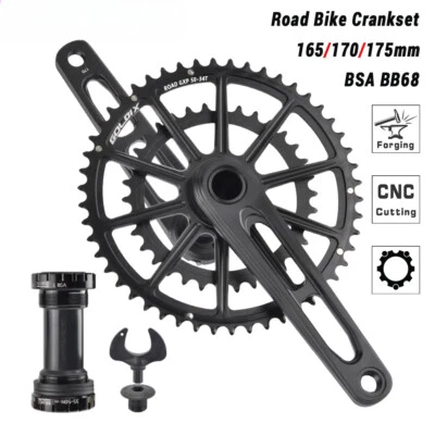 Road Bike Crankset 50-34T/52-36T/53-39T Double Chainrings 165/170/172.5/175mm - Image 1 of 4