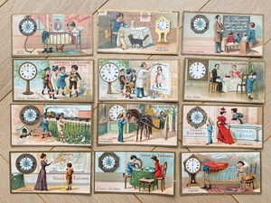 Série de 12 Chromos - Chocolat Suchard - Les heures de la journée C24 - Picture 1 of 2