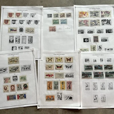 SELLOS DE CHECOSLOVAQUIA EN PÁGINAS DE ÁLBUM MARIPOSAS, CORREO AÉREO, BARCO, ESPACIO, OLIMPIADAS Foto 1 de 4